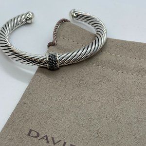 David Yurman 7mm Pave Black Diamond Bracelet